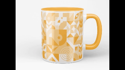 11oz 360 Coffee Mug Mockup- Coffee Mug mockup that has instruction text on a background on how to use it