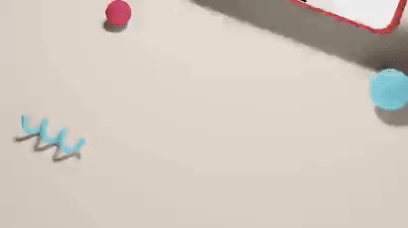 Colorful iPhone Mockup-with a background of red and blue balls