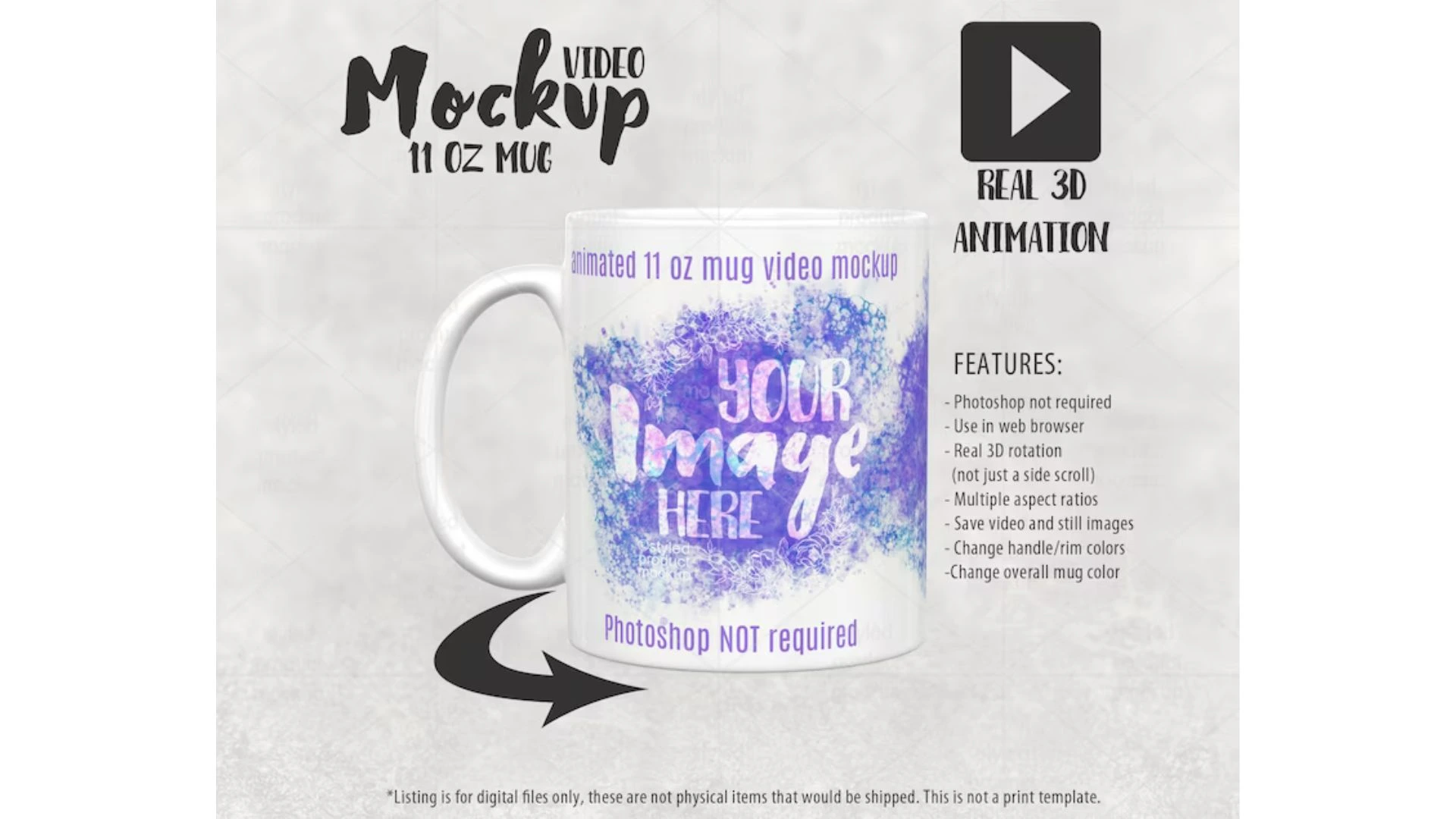 Customizable 3D Coffee Mug Mockup- a mockup mug that has details and instruction on how to use the mockup mug