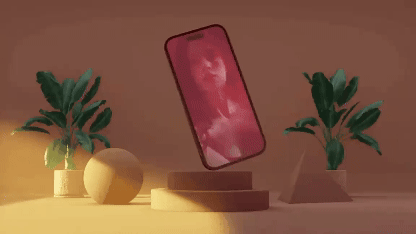 IPhone-Screenset-Mockup with a backgroud of a plant and IPhone is on the platform